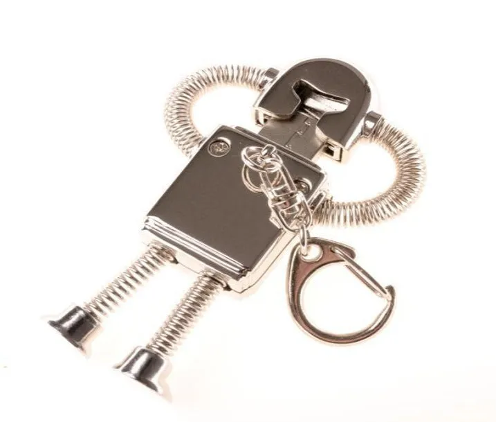 Zinc alloy Springman robot U disk USB flash drive in silver finish, 80x23x14mm, multiple capacities available