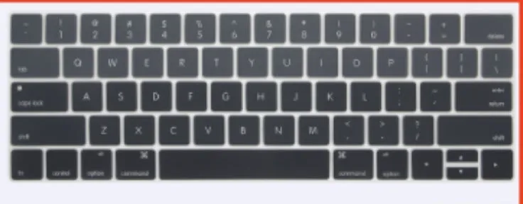 Silicone keyboard protective film for MacBook Air and Pro models, available in multiple colours