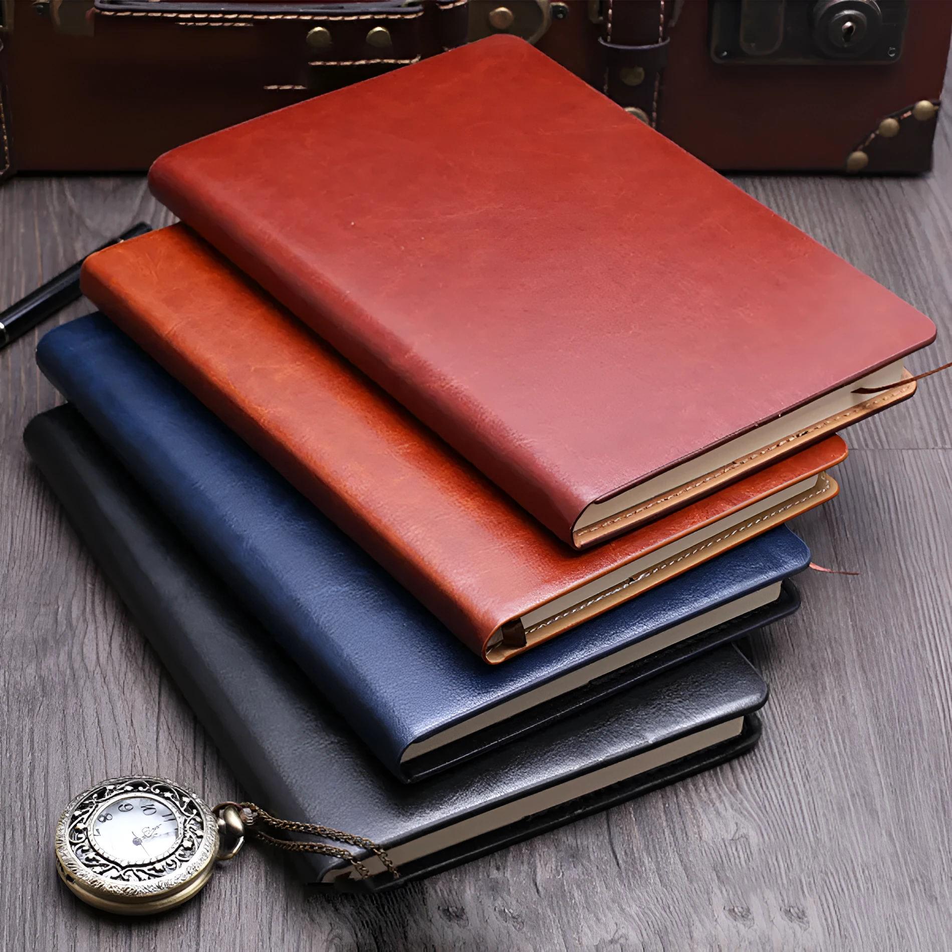 A5 business notepad with colour-changing PU cover, 114 sheets Dowling paper, 15x21.5cm, spiral-bound, available in five colours