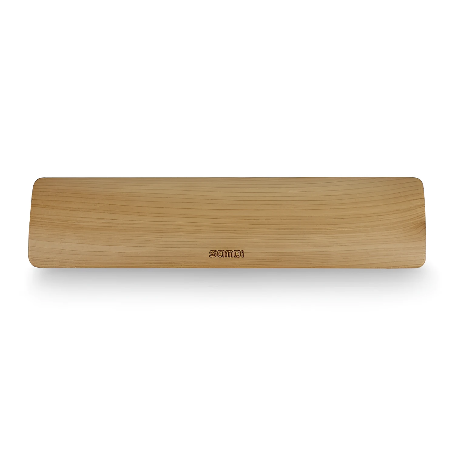 Single-sided wooden wrist pad in birch or walnut, 29.9x7.6x1 mm keyboard support
