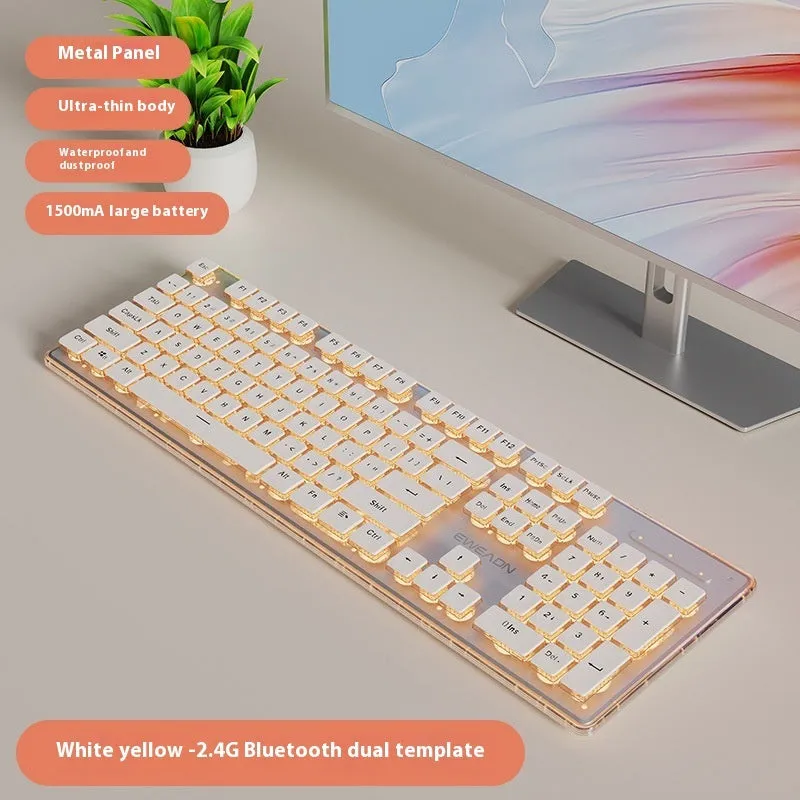 Prewalker V3 wired mechanical-feel keyboard and mouse set in retro green colour on a desk.