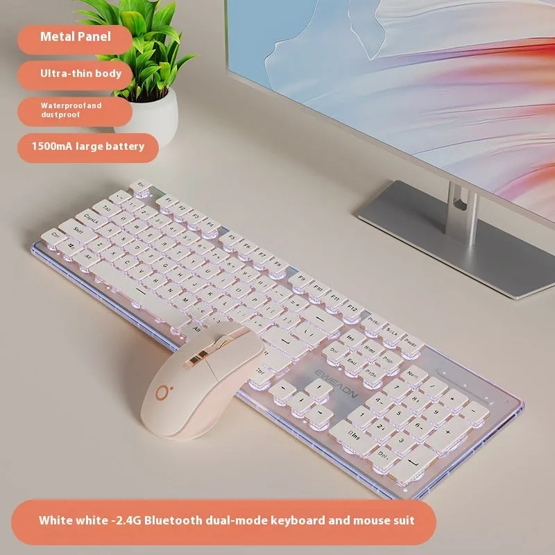 Prewalker V3 wired mechanical-feel keyboard and mouse set in retro green colour on a desk.