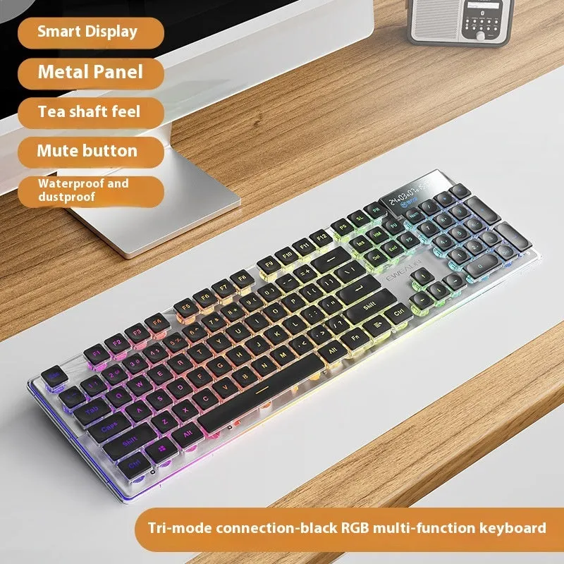 Prewalker V3 wired mechanical-feel keyboard and mouse set in retro green colour on a desk.