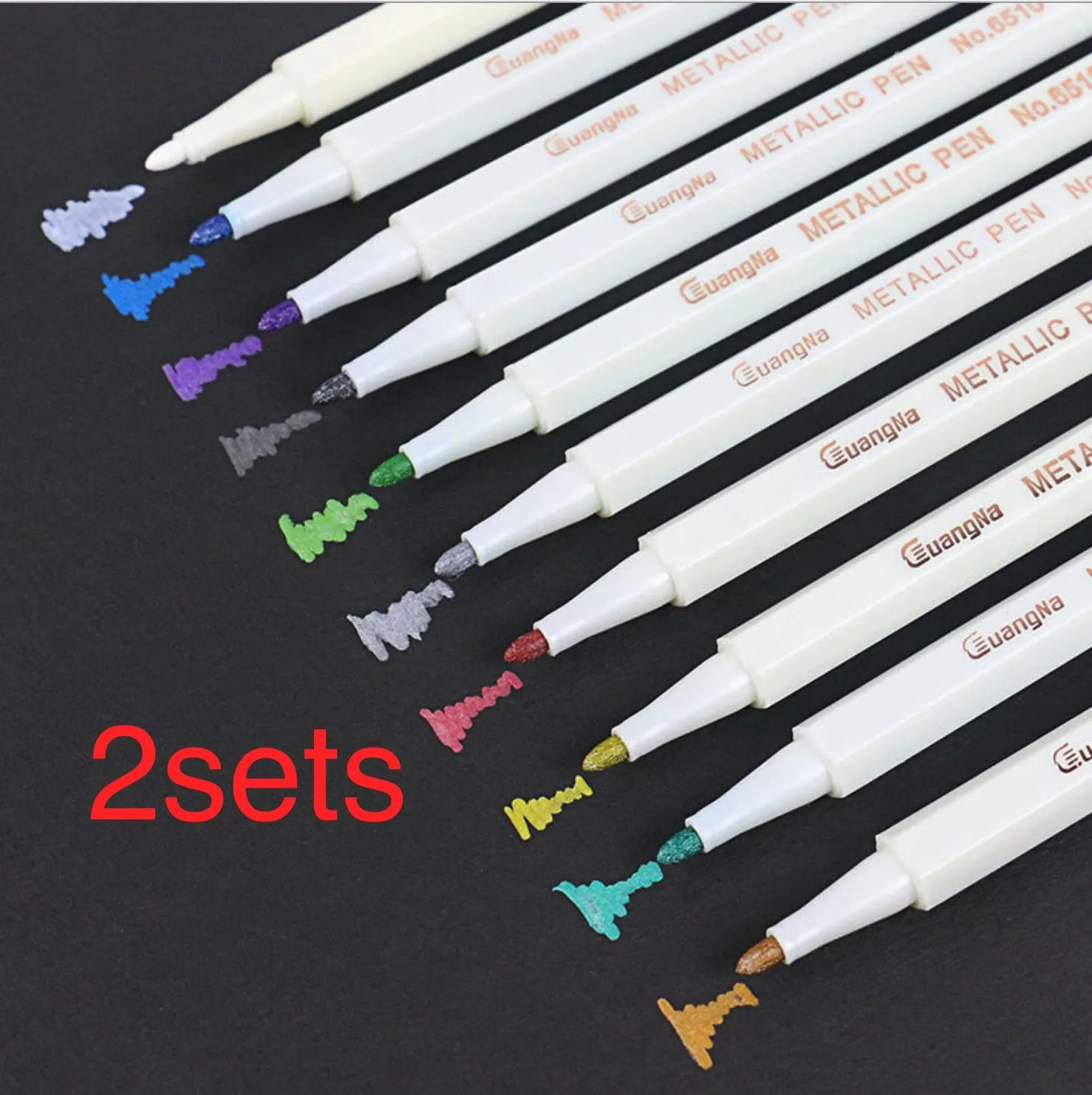 Paint marker pens 16.3cm PP non-toxic permanent markers in black gold silver and white