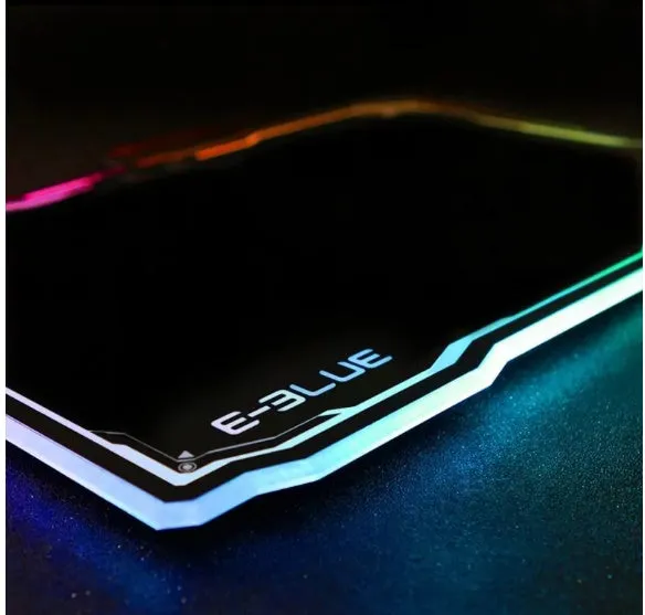 Black Yibo EMP013 hard gaming mouse pad 365x265mm on desk