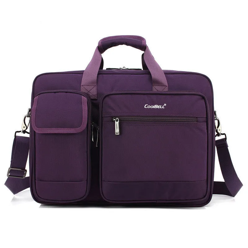 Portable tablet bag 17.3 inches waterproof Oxford cloth Black with multiple compartments and rear file bag