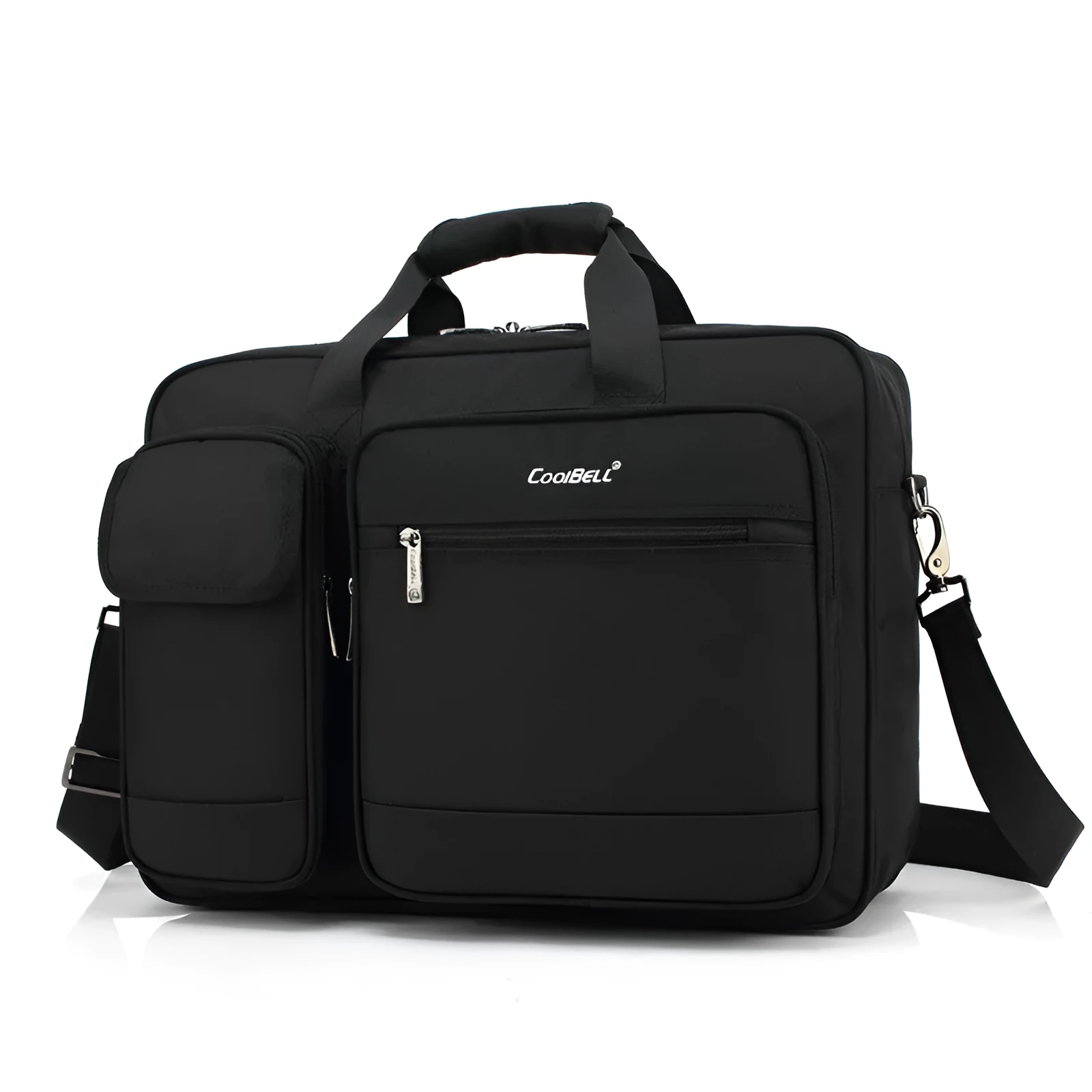 Portable tablet bag 17.3 inches waterproof Oxford cloth Black with multiple compartments and rear file bag