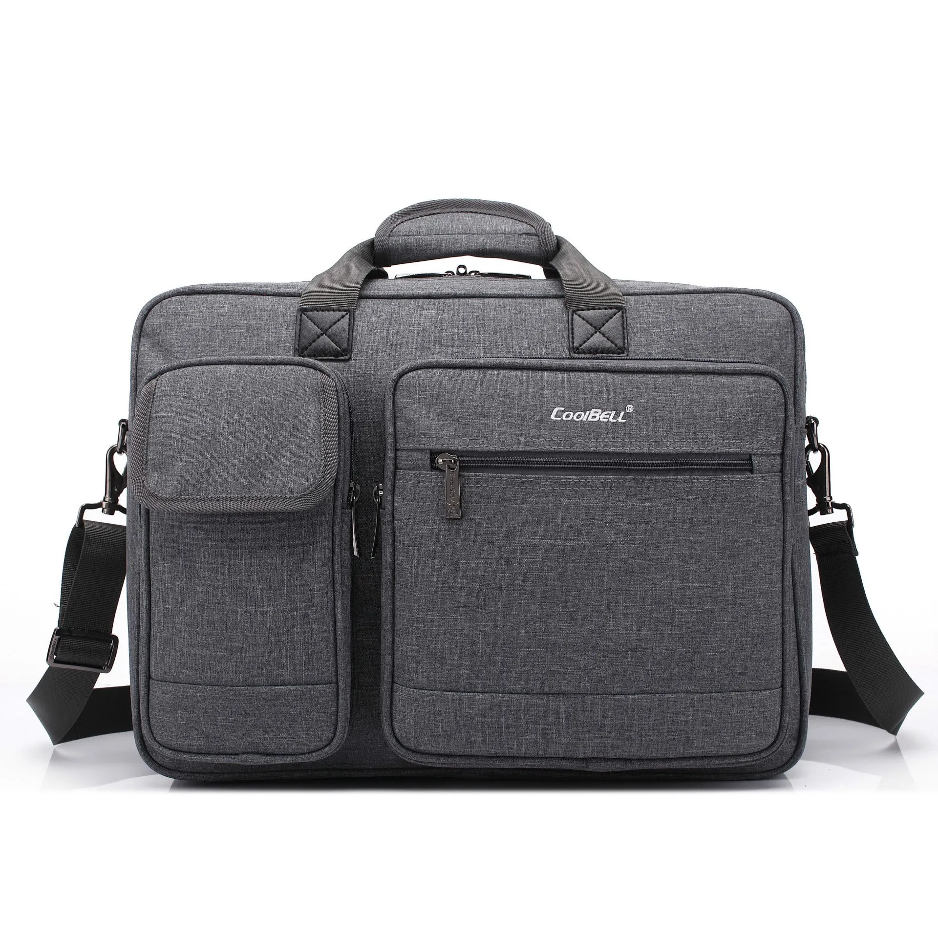 Portable tablet bag 17.3 inches waterproof Oxford cloth Black with multiple compartments and rear file bag