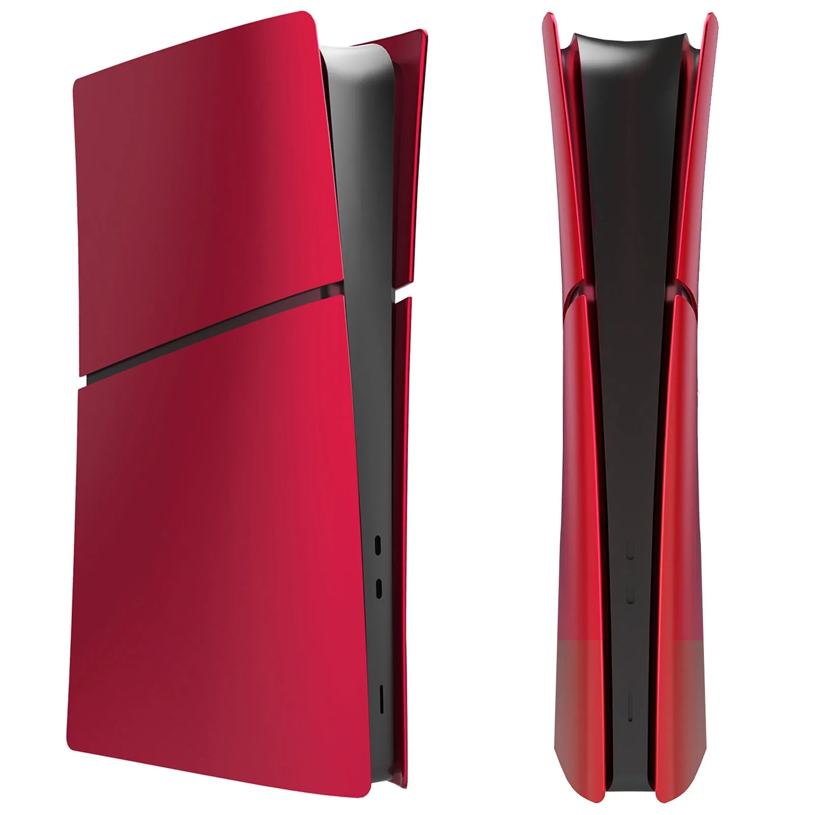 PS5 Slim replacement shell set in ABS plastic, shown in various colours like blue and silver.