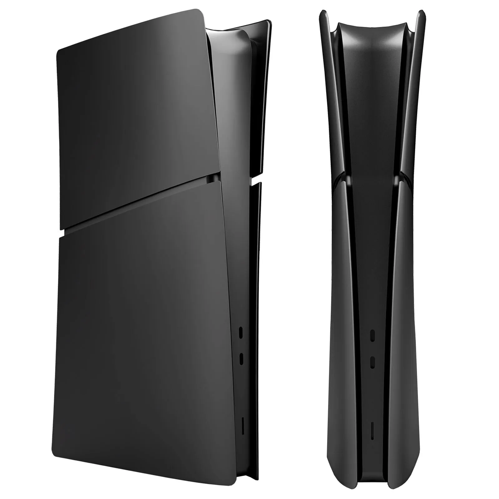 PS5 Slim replacement shell set in ABS plastic, shown in various colours like blue and silver.
