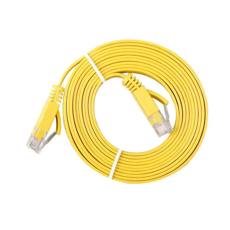 CAT6 unshielded flat network cable 0.5m in white with RJ45 connectors for router broadband