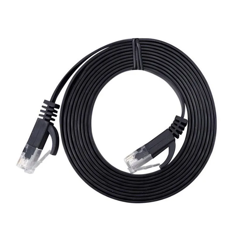 CAT6 unshielded flat network cable 0.5m in white with RJ45 connectors for router broadband