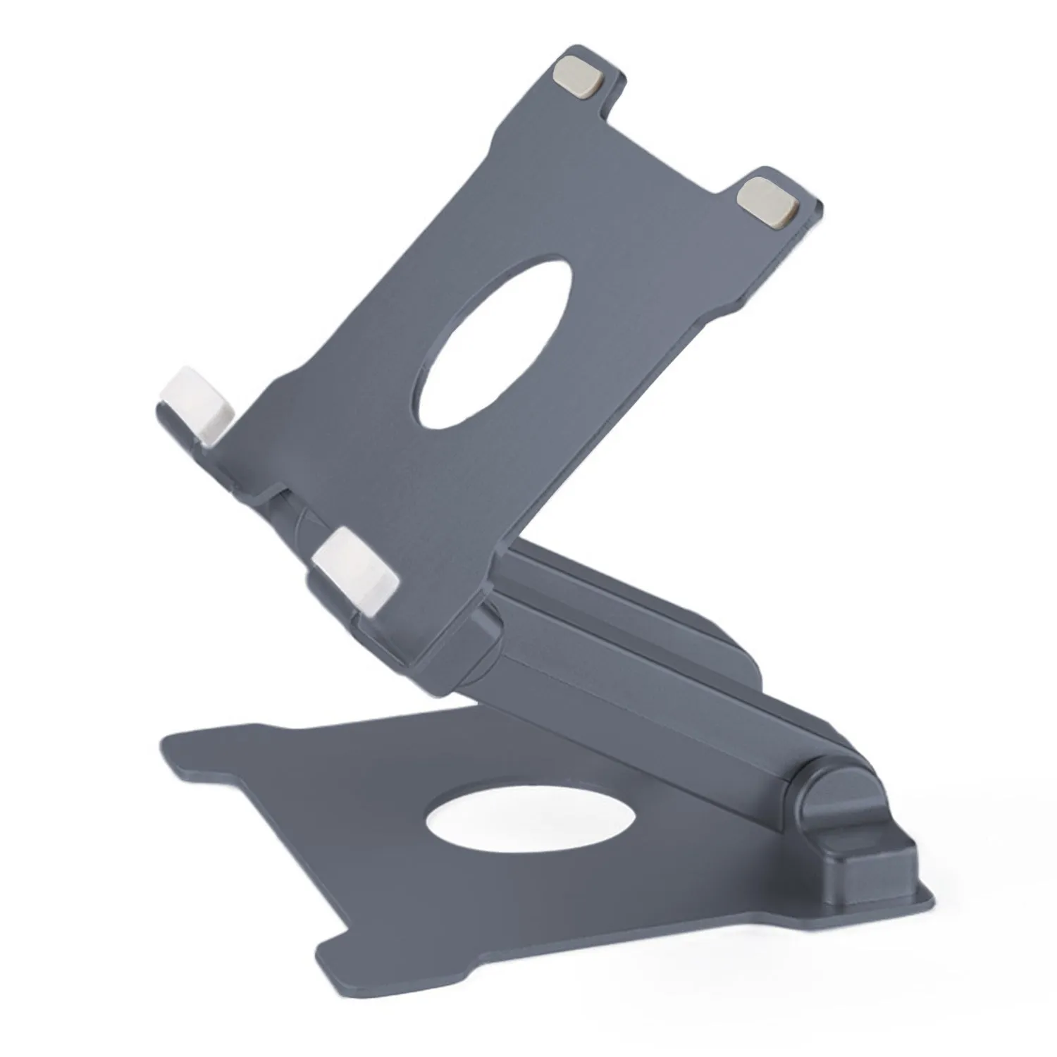 Folding aluminium alloy laptop stand with adjustable lifting height in silver colour