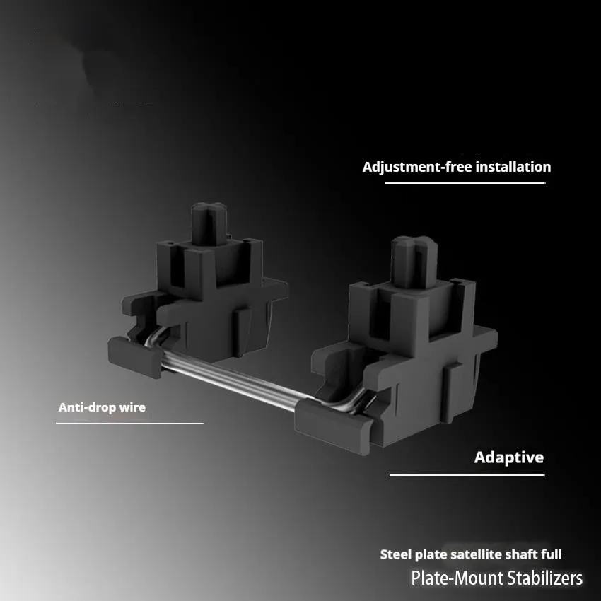 Keyboard shaft mechanical keyboard stabiliser accessories kit in black and white for 6.25U and 7U sizes.