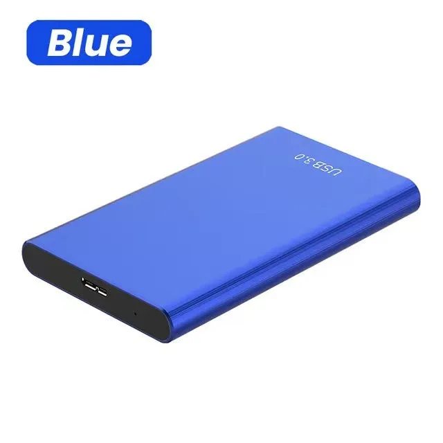 USB 3.0 external SSD with metal shell, 2.5 inch form factor, available in multiple capacities and colours