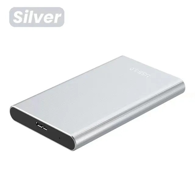 USB 3.0 external SSD with metal shell, 2.5 inch form factor, available in multiple capacities and colours