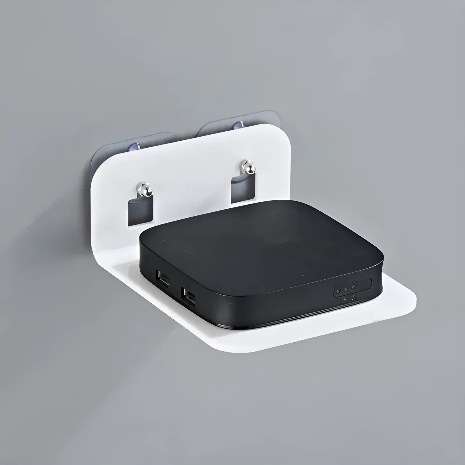 Acrylic right angle camera monitoring bracket, 13.5x11.5x5.5cm, no-drill wall mount in transparent finish