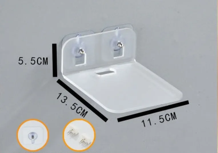Acrylic right angle camera monitoring bracket, 13.5x11.5x5.5cm, no-drill wall mount in transparent finish