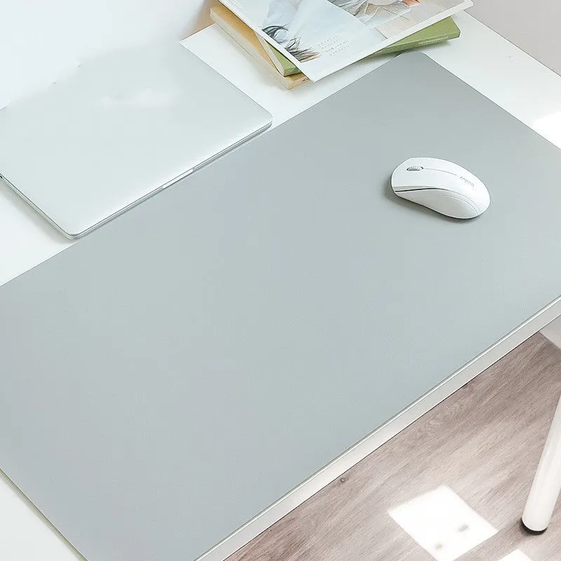 Extra large leather mouse pad in Azure with non-slip backing and waterproof surface