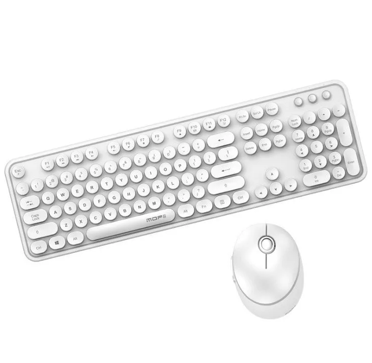Ferris Hand wireless keyboard and mouse set in lipstick mixed colour with multimedia keys and ergonomic design