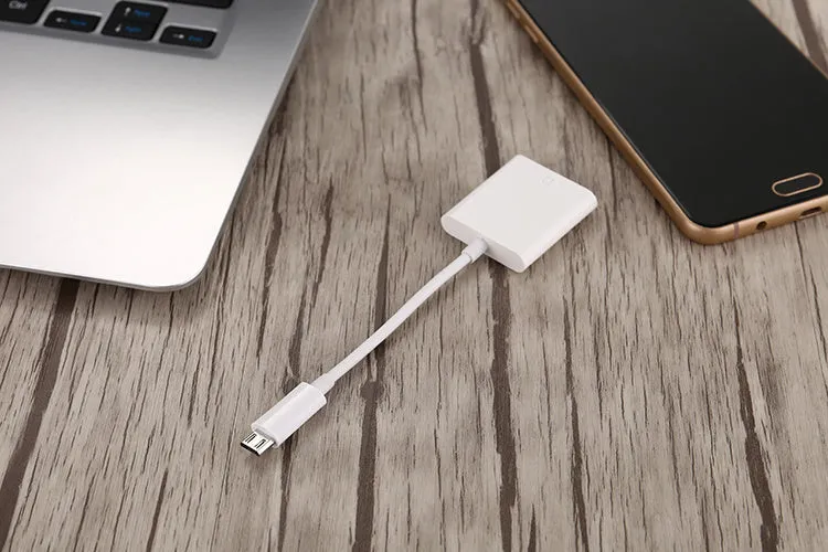 USB 2.0 SD card reader with 10cm black cable and TPE ABS housing