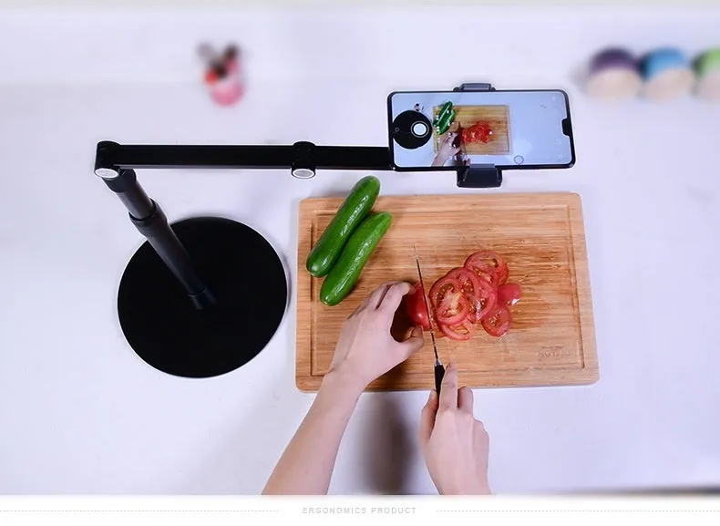 Lazy desktop bedside telescopic lifting rack for vertical shooting live broadcast, alloy universal mobile phone tablet stand