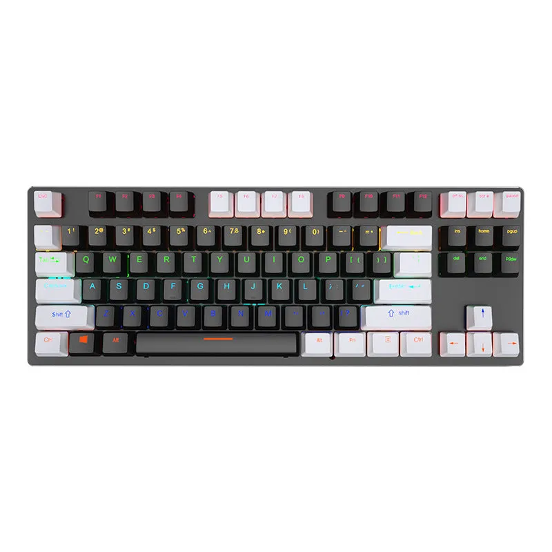 Crack K550 wired green axis mechanical keyboard 87 keys USB black cyan shaft