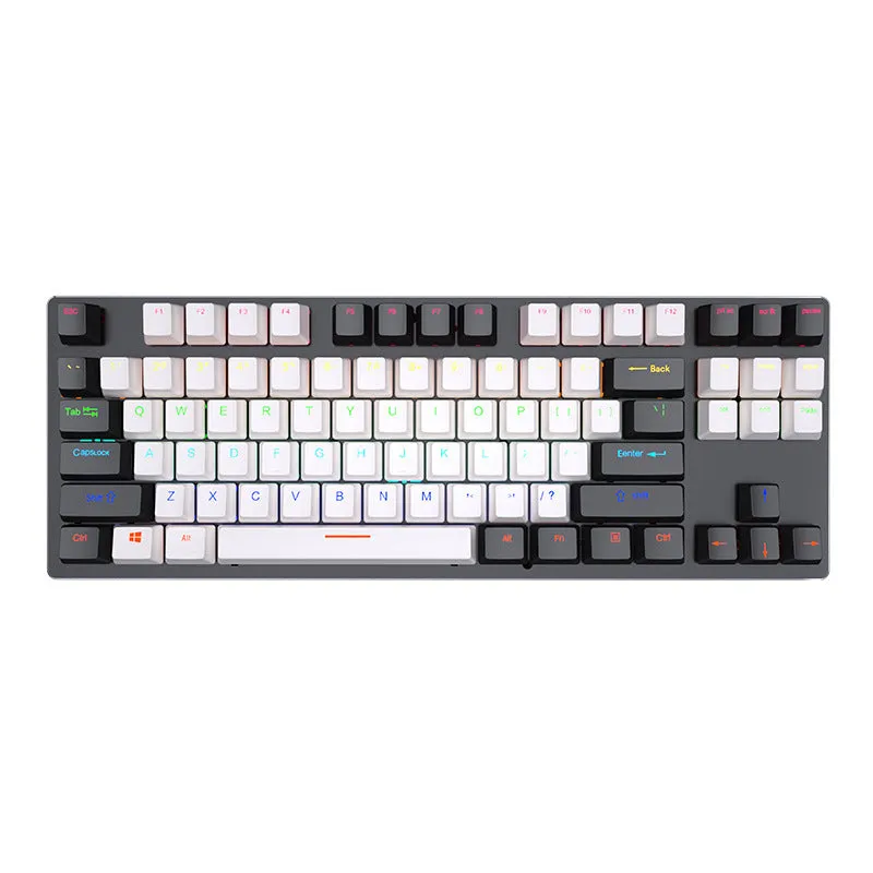 Crack K550 wired green axis mechanical keyboard 87 keys USB black cyan shaft