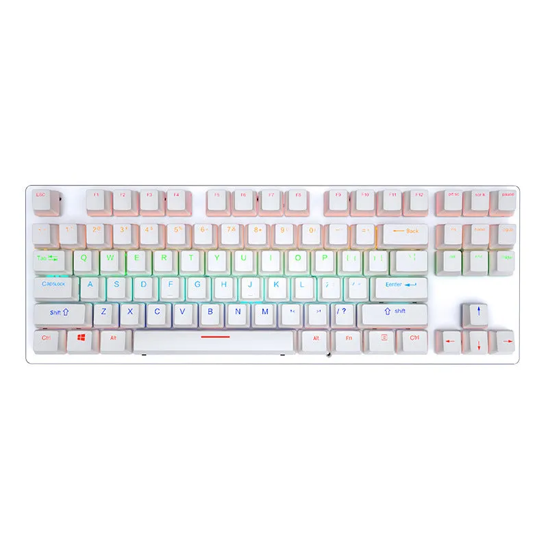 Crack K550 wired green axis mechanical keyboard 87 keys USB black cyan shaft