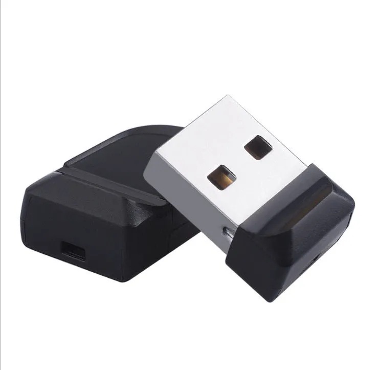 Black Mini U Disk portable flash drive with solid colour design on white background