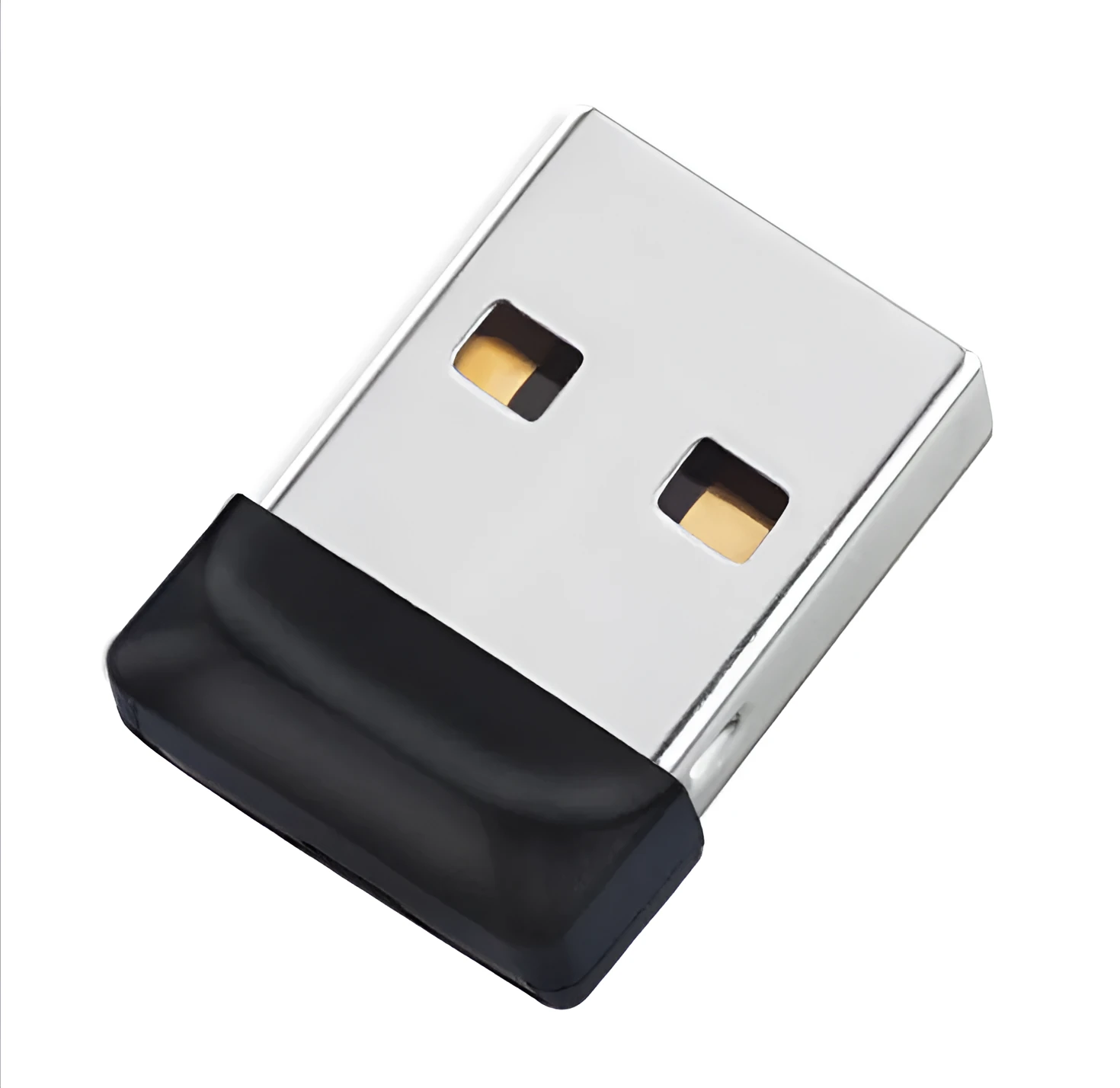Black Mini U Disk portable flash drive with solid colour design on white background