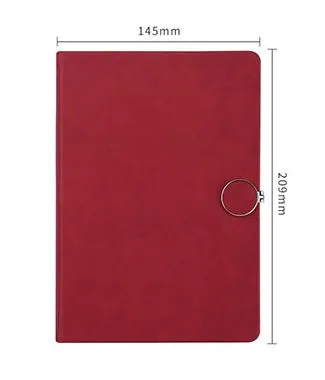 A5 thickened student diary notebook with brown leather-textured cover and metal buckle closure, 100 pages