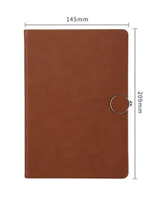 A5 thickened student diary notebook with brown leather-textured cover and metal buckle closure, 100 pages