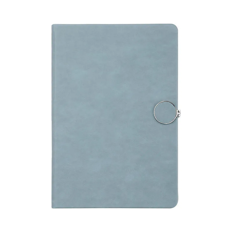 A5 thickened student diary notebook with brown leather-textured cover and metal buckle closure, 100 pages