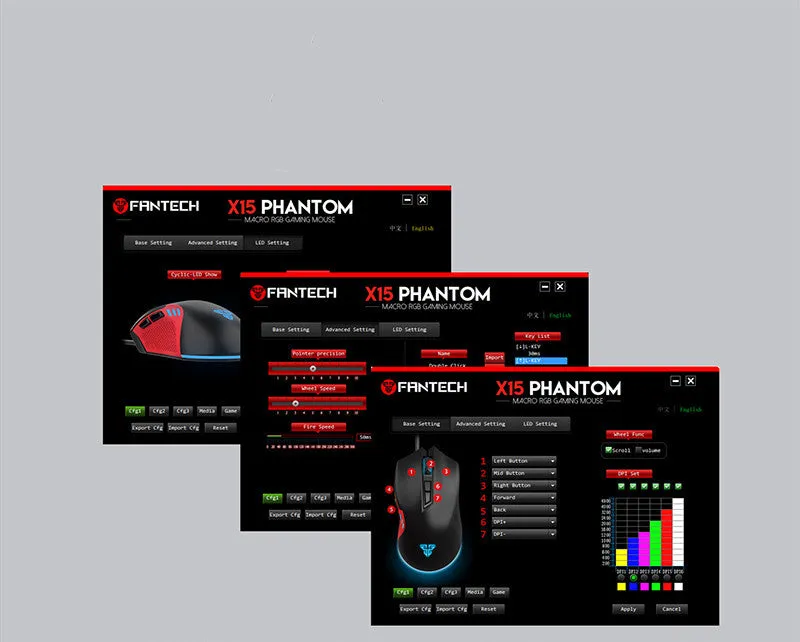 USB wired gaming mouse in black with 7 buttons and 4000 DPI optical sensor