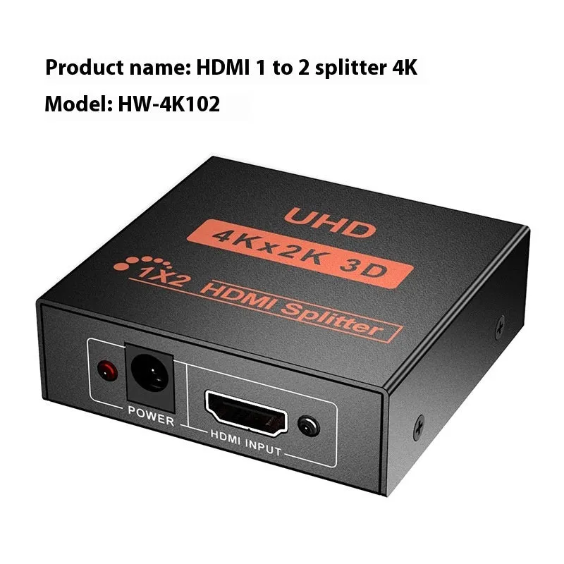 4K HDMI distributor splitting one input to two outputs with multiple interface options