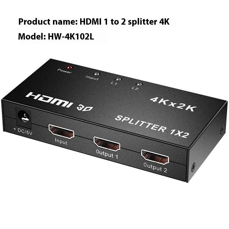 4K HDMI distributor splitting one input to two outputs with multiple interface options