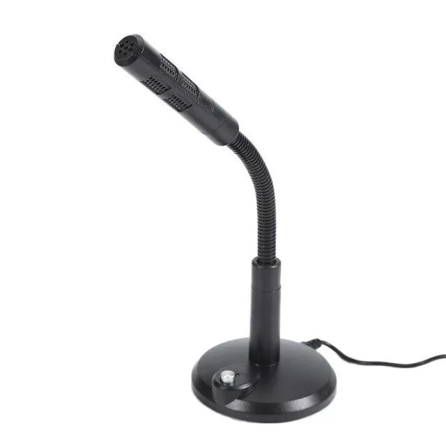 Wireless USB dynamic microphone with built-in lamp, gentleman black colour, for computer voice capture