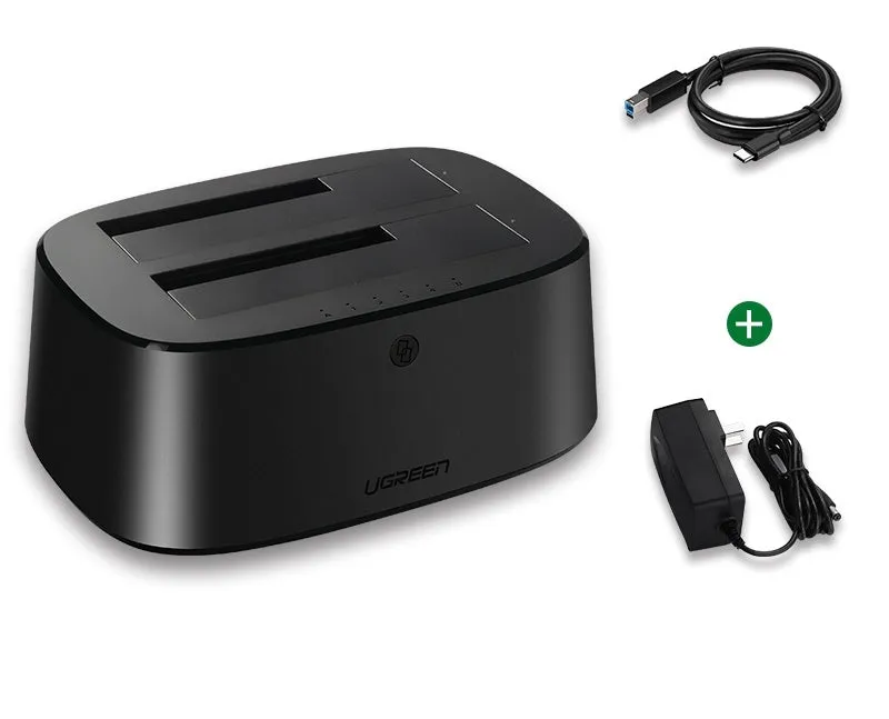 Green Link CM198 black external hard disk enclosure for 2.5-inch SATA HDD SSD with dual-drive USB connectivity