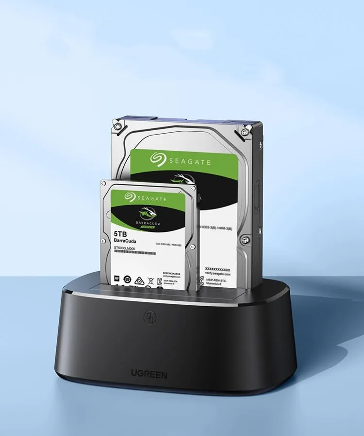 Green Link CM198 black external hard disk enclosure for 2.5-inch SATA HDD SSD with dual-drive USB connectivity