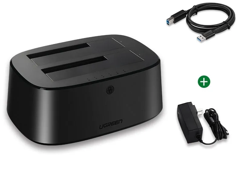 Green Link CM198 black external hard disk enclosure for 2.5-inch SATA HDD SSD with dual-drive USB connectivity