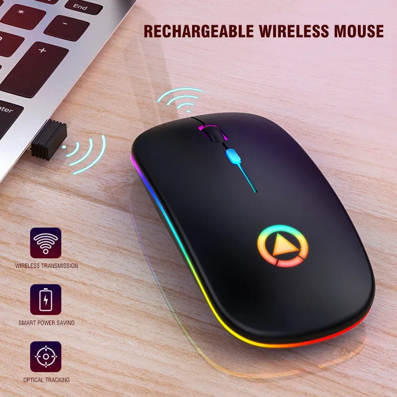 A2 wireless charging bluetooth mouse in matte black with scroll wheel and buttons