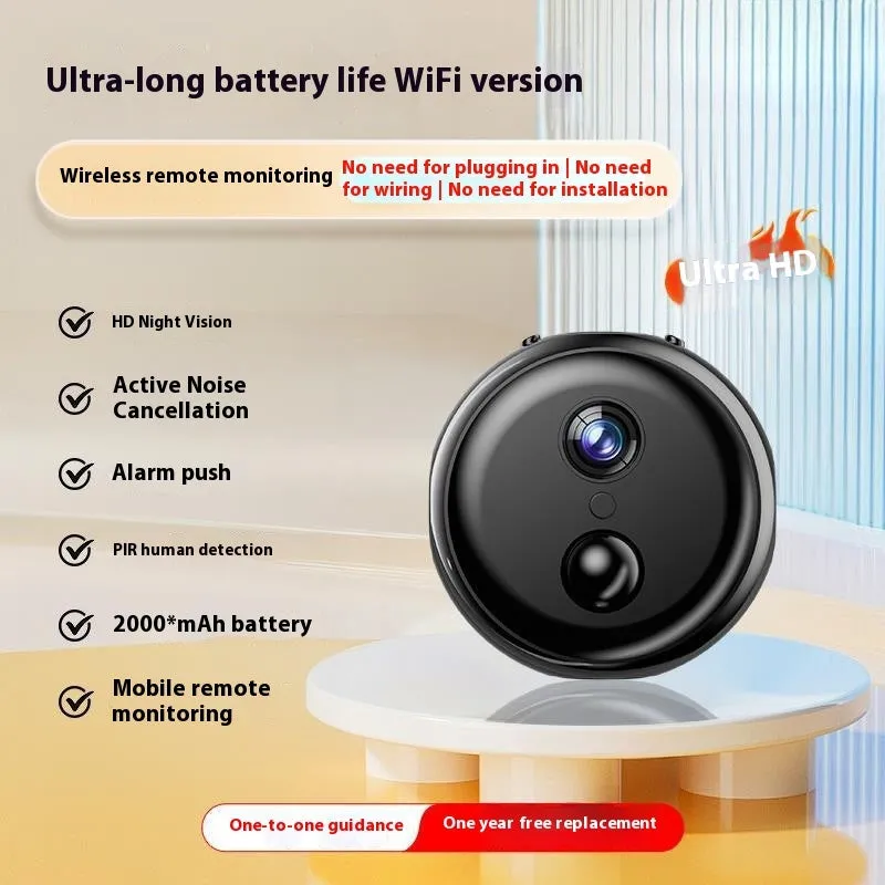 Wireless 360-degree panoramic security camera with night vision on a table