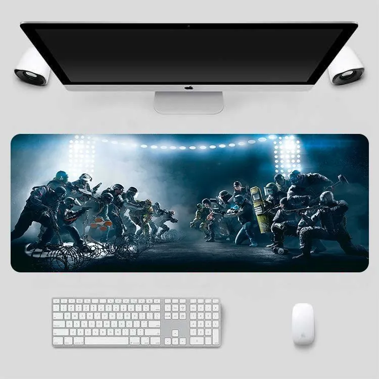 Thickened lengthened non-slip mouse pad with rubber base and cloth surface in 400x900mm size