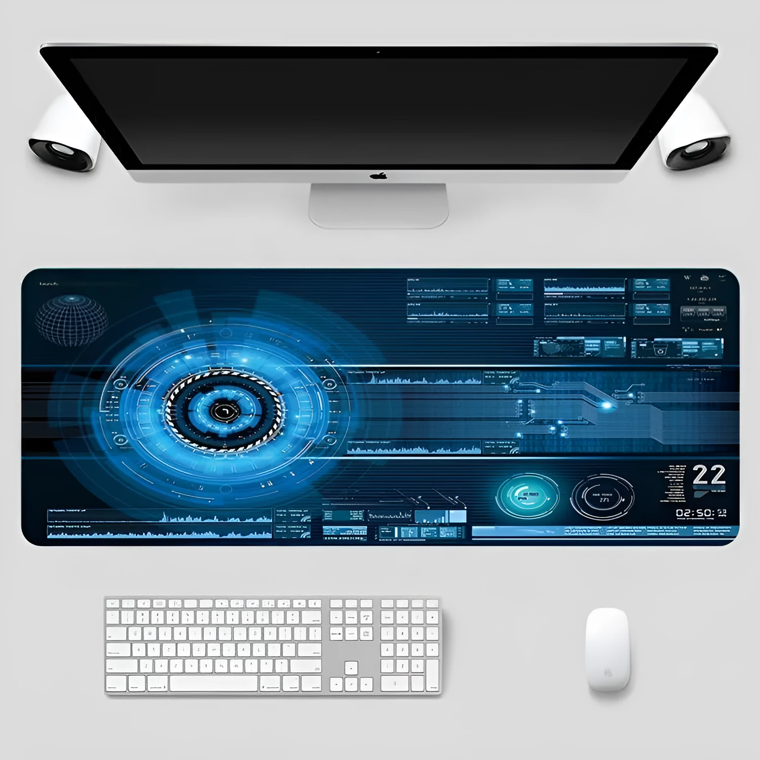 Thickened lengthened non-slip mouse pad with rubber base and cloth surface in 400x900mm size