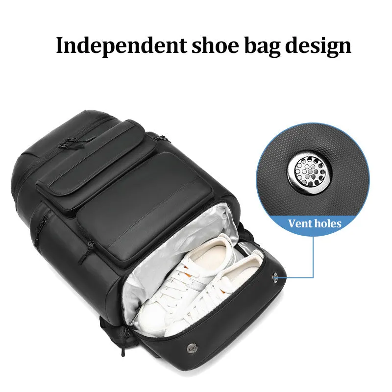 Black leisure outdoor backpack with 55cm height waterproof Niujin textile fabric