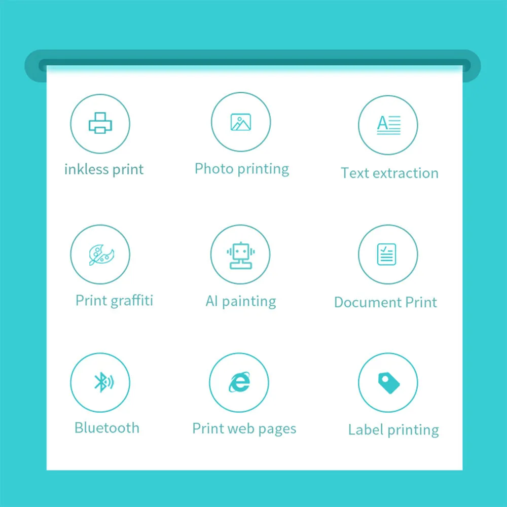 Mini pocket thermal printer for students with USB charging and paper roll