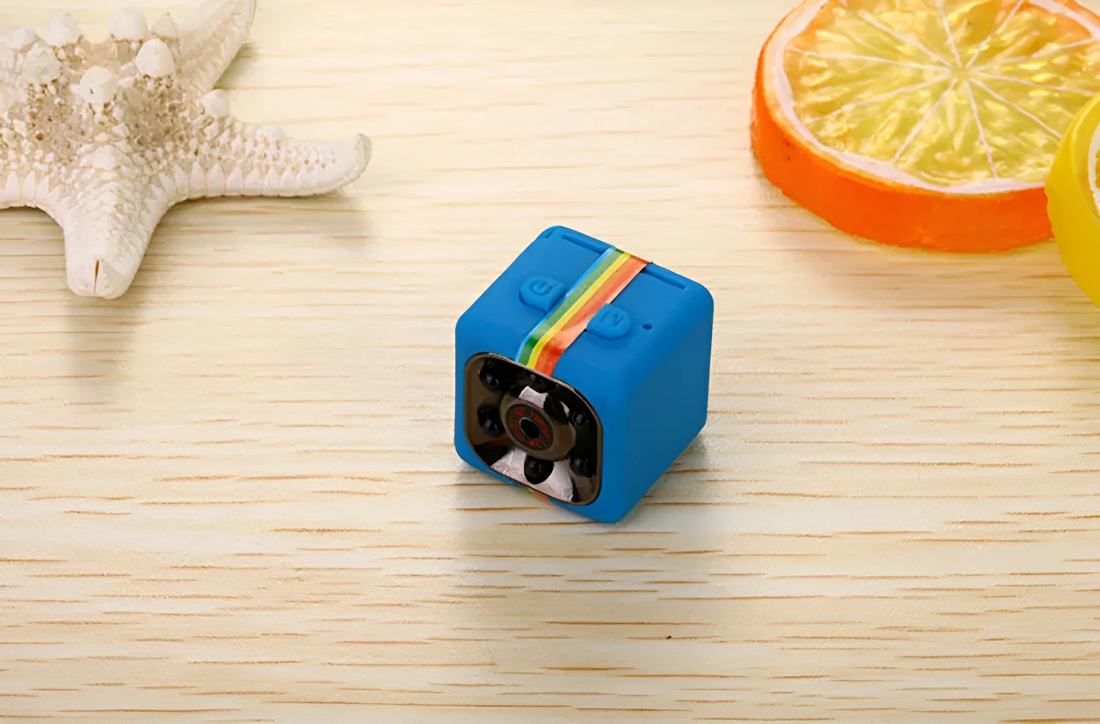 Mini 22mm cube hidden camera with frosted plastic body and lens for 1080P night vision recording