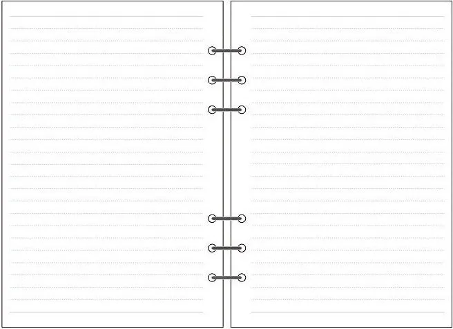 6-hole loose-leaf refill pack with A5 Daolin paper sheets showing blank, dot, line and square grid layouts