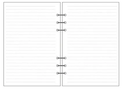 6-hole loose-leaf refill pack with A5 Daolin paper sheets showing blank, dot, line and square grid layouts